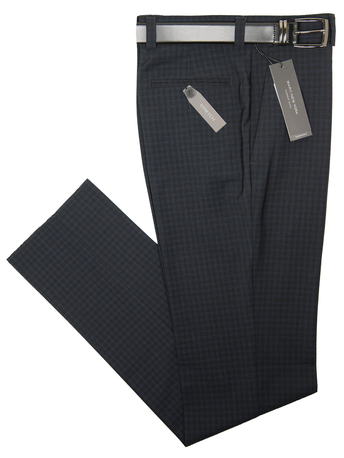 Andrew Marc 28331P Boy's Skinny Fit Pant - Check-Black Boys Dress Pant Andrew Marc