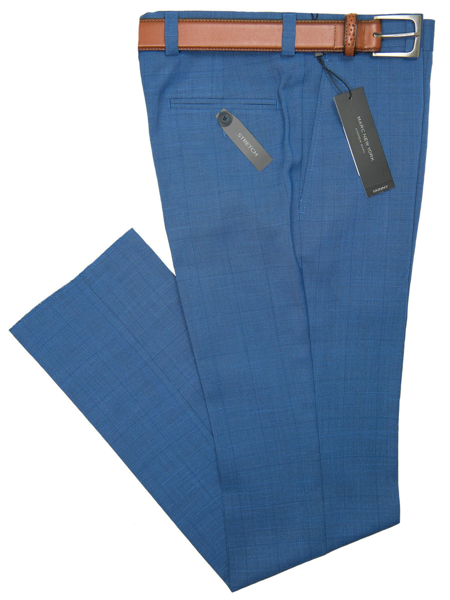 Andrew Marc 28338P Boy's Skinny Fit Pant -Plaid- Blue Boys Dress Pant Andrew Marc 