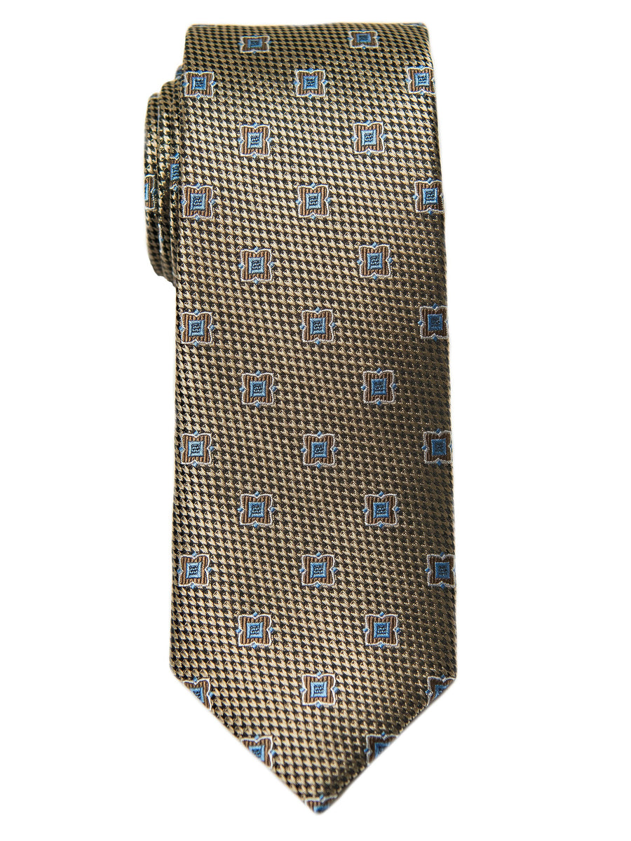 Boy's Tie 28453 Neat Pattern- Khaki/Blue Boys Tie Heritage House 