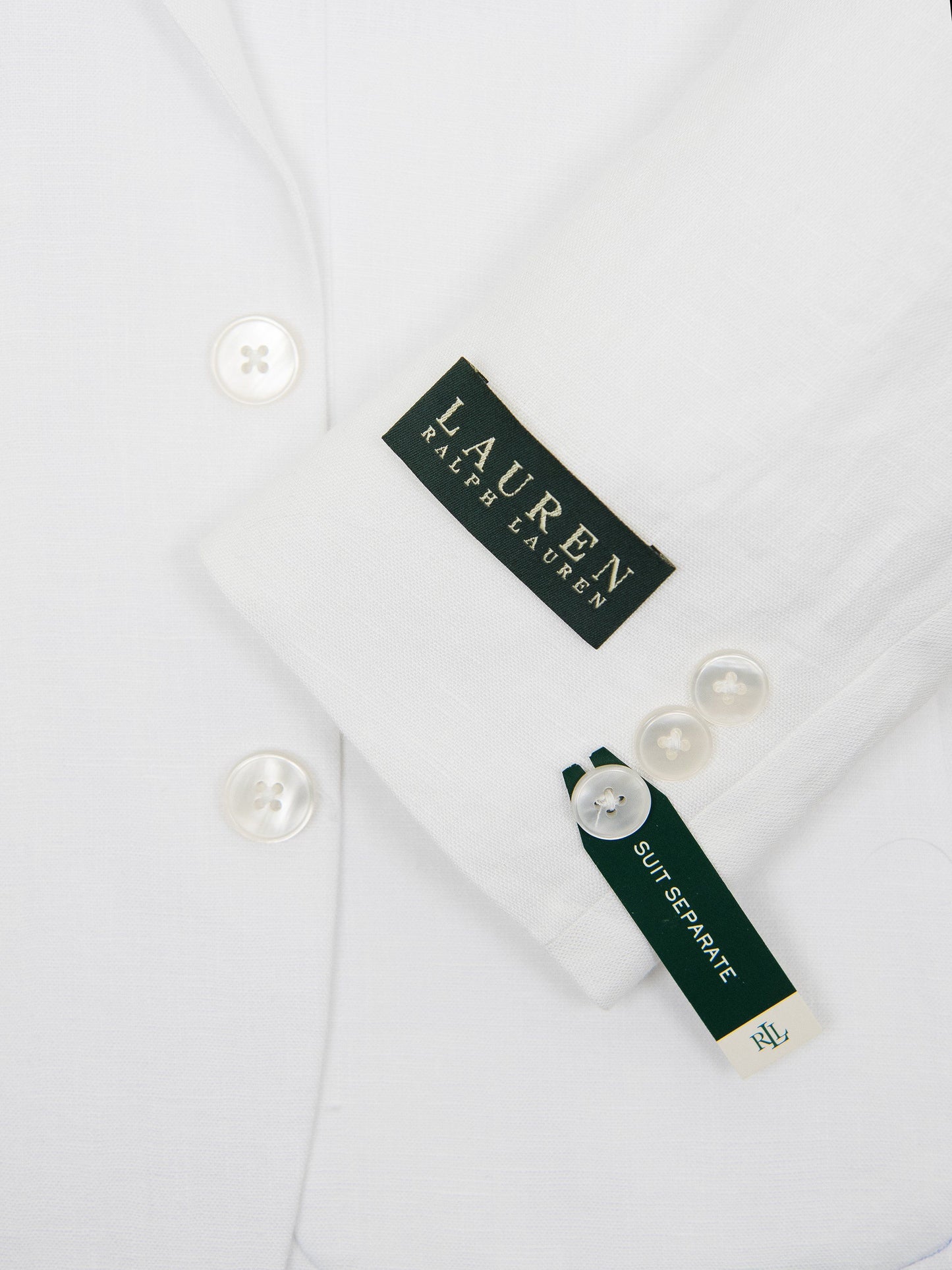 Lauren Ralph Lauren 28547 Boy's Suit Separate Jacket - 100% Linen - White Boys Suit Separate Jacket Lauren