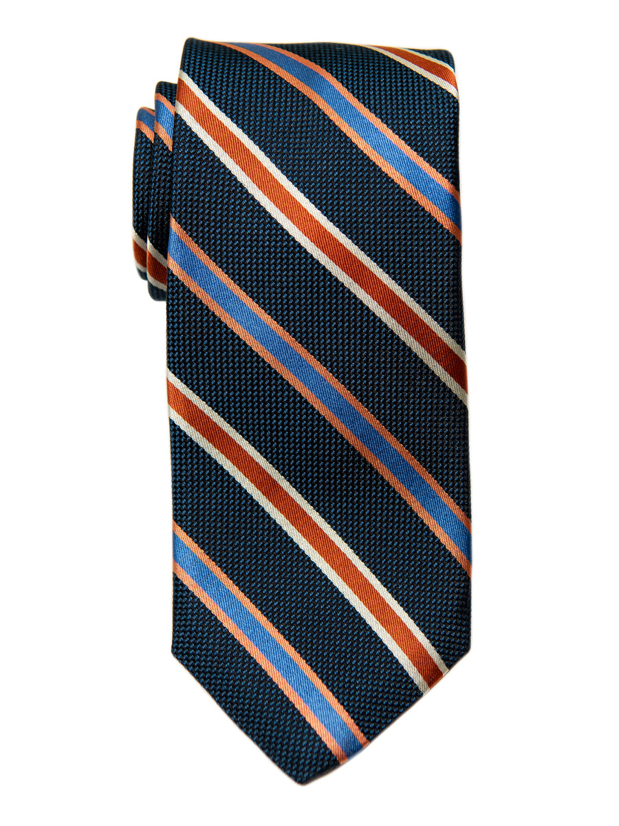 Dion 29191 Boy's Tie- Navy/Orange- Stripe