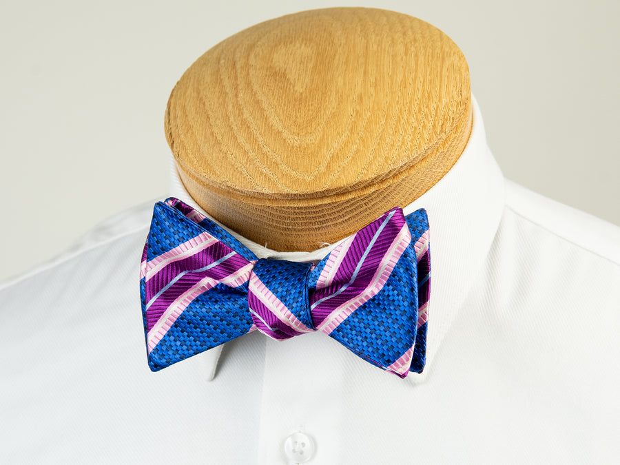ScottyZ 29223 Young Men's Bow Tie - Stripe - Blue/Pink