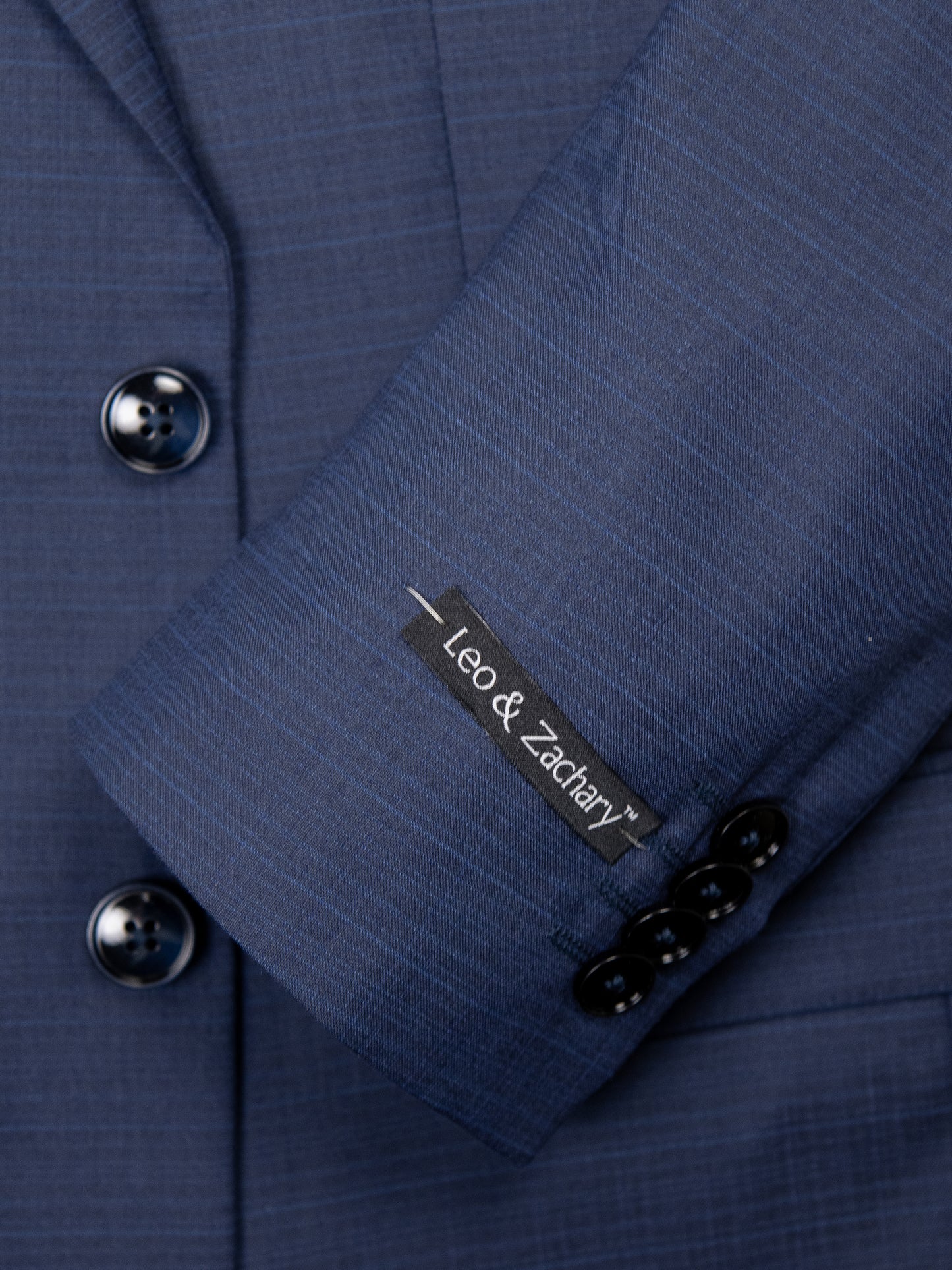 Leo & Zachary 29318 Boy's Skinny Fit Suit Separate Jacket - Check - Ink