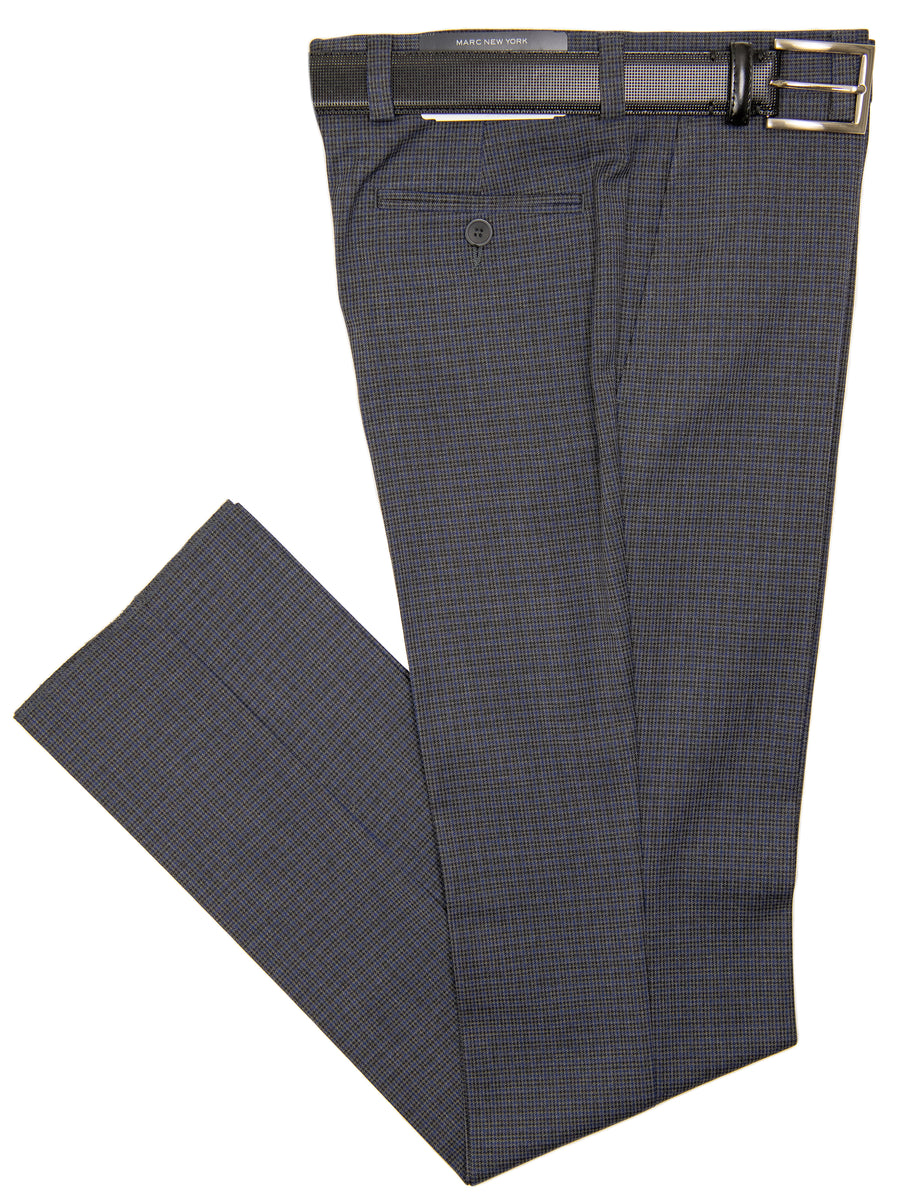 Andrew Marc 29693P Boy's Suit Separate Pant - Skinny Fit  - Houndstooth - Grey