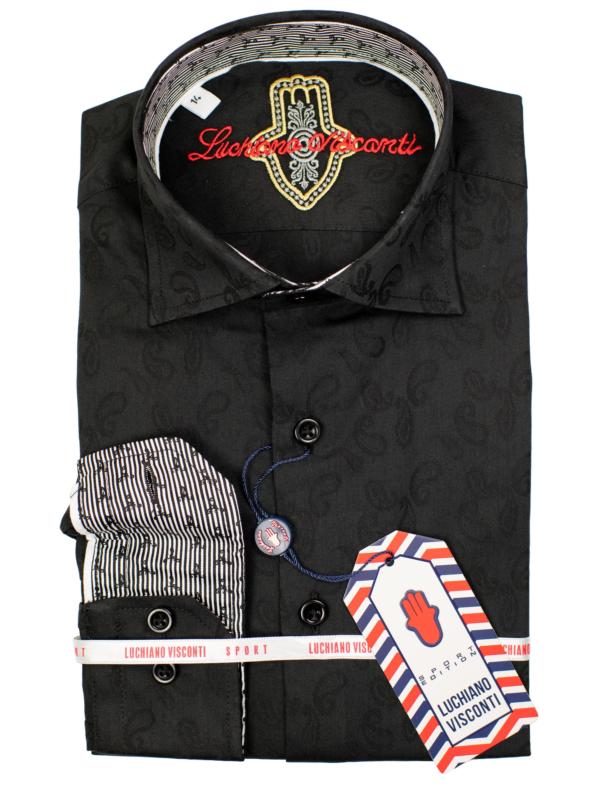 Luchiano Visconti Boy's Sport Shirt 30117 - Tonal Paisley Luchiano Visconti Boy's Sport Shirt 30117 - Tonal Paisley