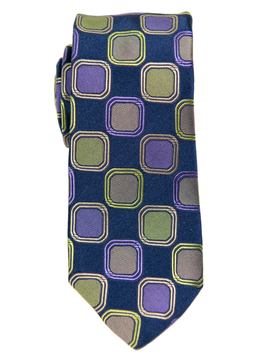 Dion 30217 Boy's Tie- Navy/Green/Purple- Neat