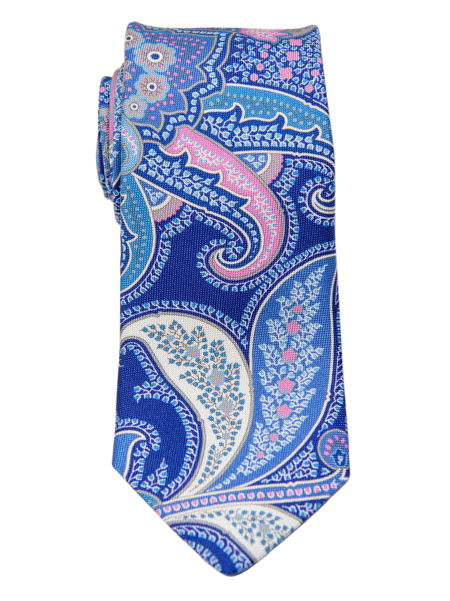 Dion 30236 Boy's Tie- Blue/Pink - Paisley