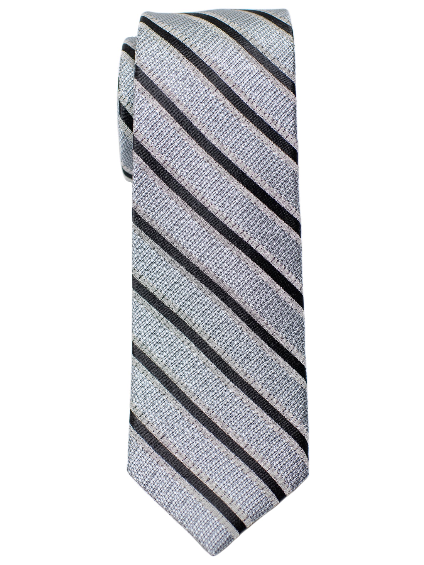 Heritage House 30677 Boy's Tie - Stripe- Grey/Black