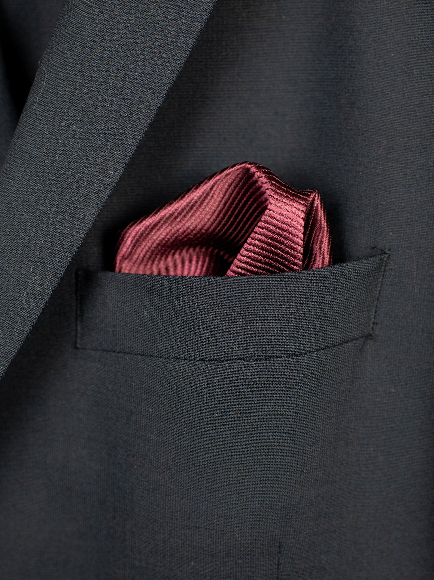 Heritage House 34760PS Pocket Square - Tonal Stripe - Burgundy