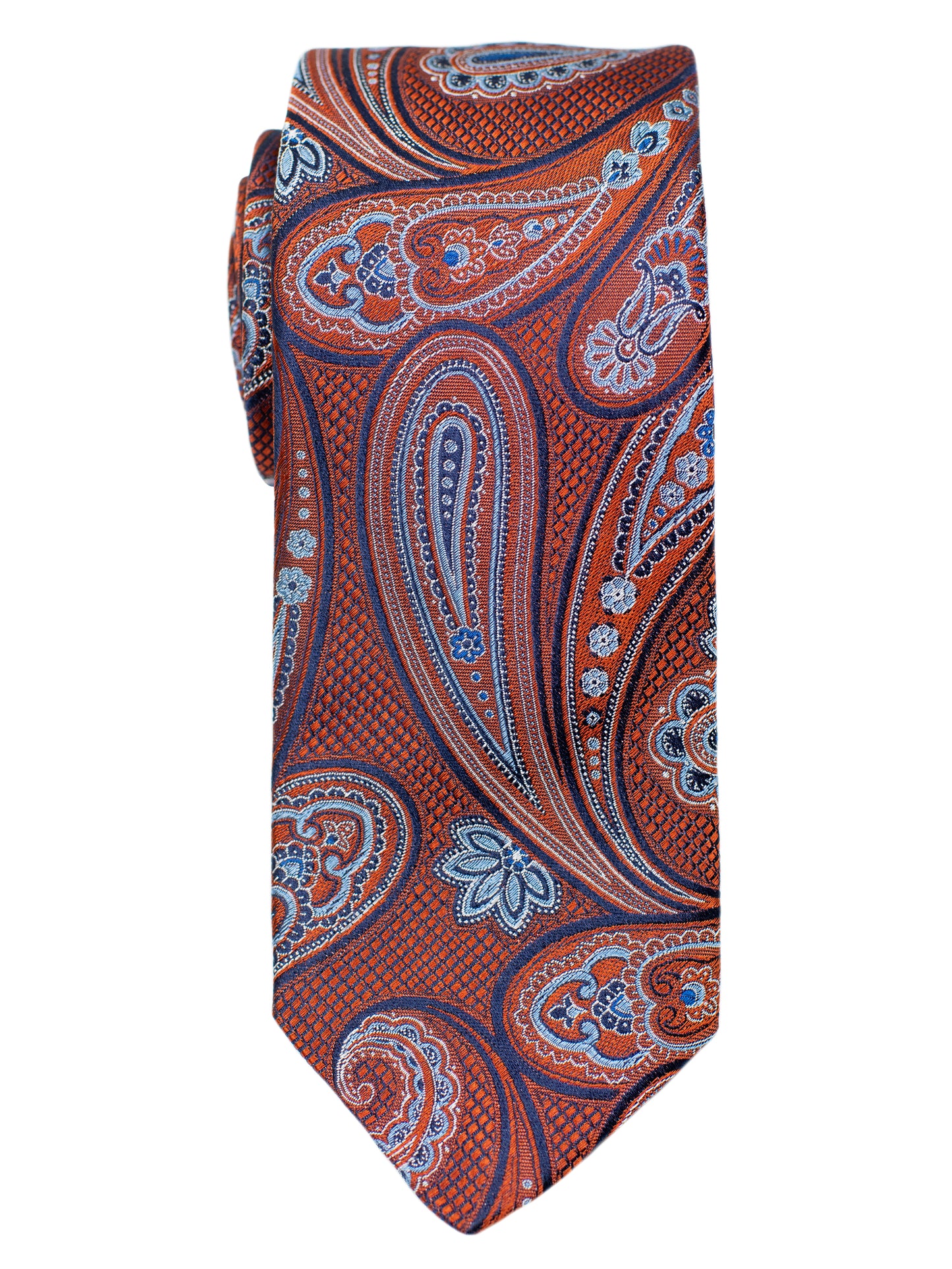 Dion 31238 Boy's Tie- Paisley - Red/Navy/Orange