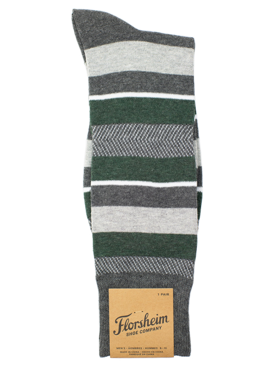 Florsheim 31725 Mens' Socks- Herringbone Stripe - Grey