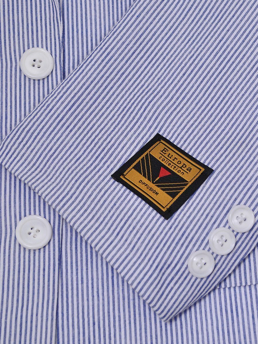 Europa 3191 2B 100% Cotton Boy's Suit Separates Jacket - Seersucker - Navy