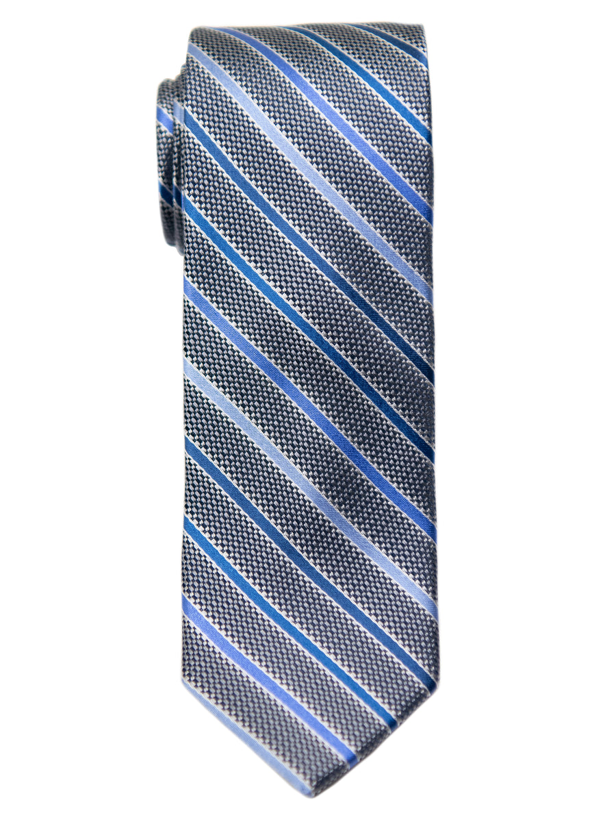 Heritage House 32093 Boy's Tie - Stripe- Grey/Blue