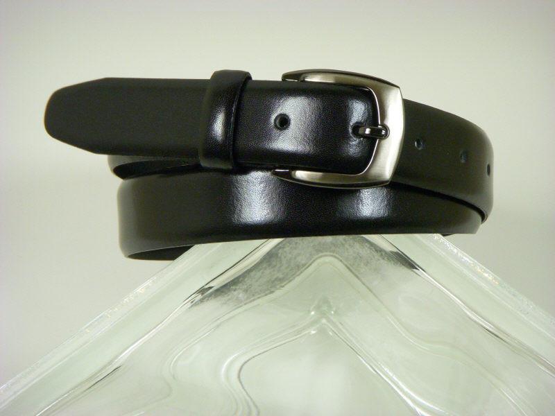 Paul Lawrence 3211 100% leather Boy's Belt - Glazed calf - Black, Silver Buckle