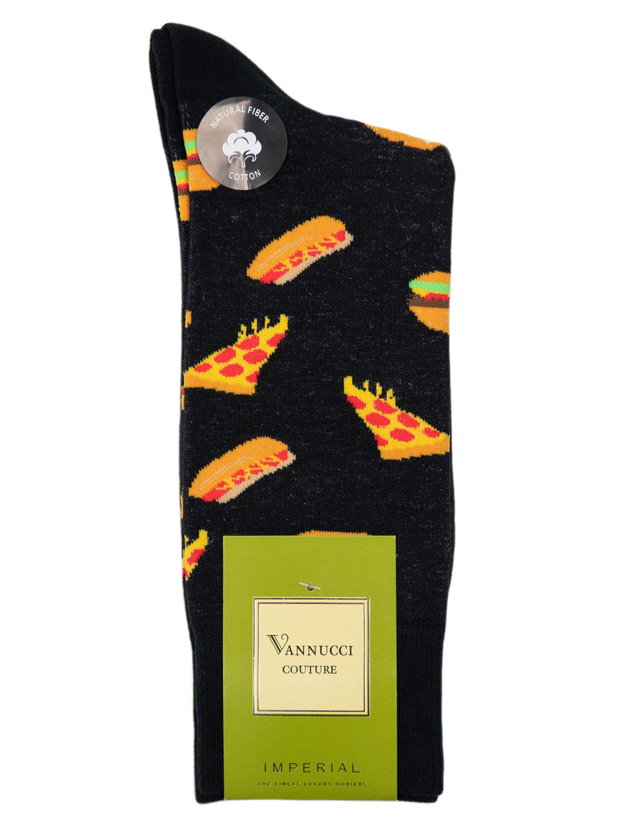 Vannucci Men's Socks 32146- Novelty - Black