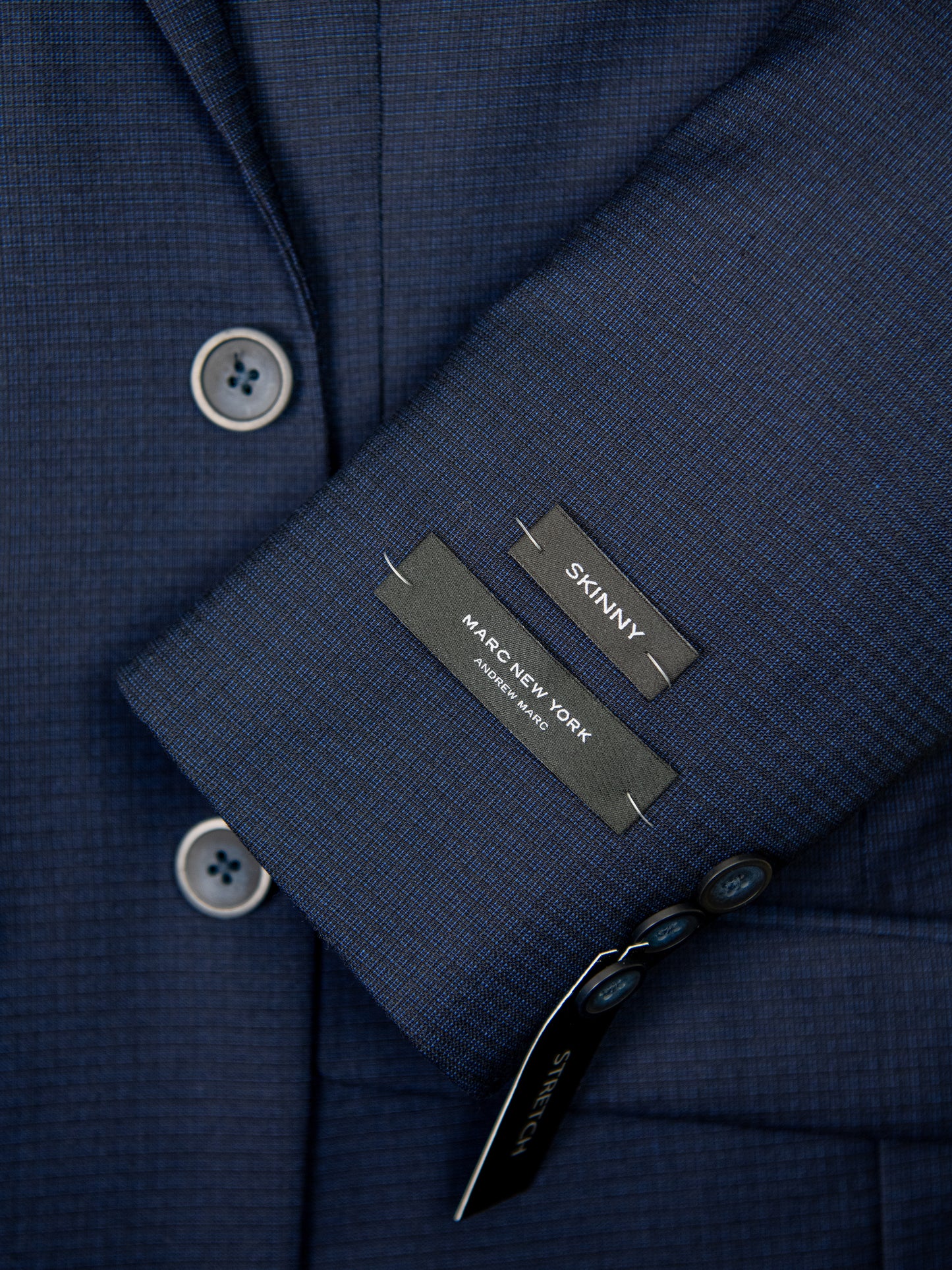 Andrew Marc 32193 Boy's Skinny Fit Suit - Weave - Navy