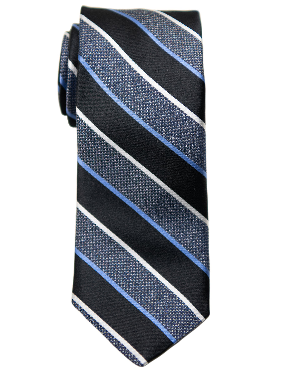 Dion  Boy's Tie 32652 - Stripe - Black/Blue