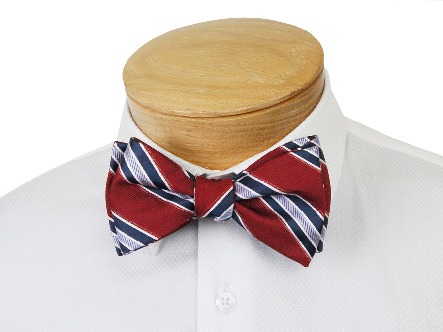 ScottyZ 33014 Young Men's Bow Tie - Stripe - Red/Navy
