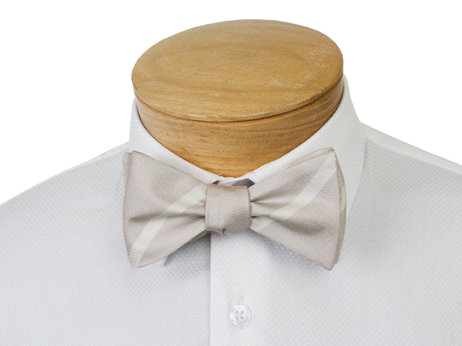 ScottyZ 33021 Young Men's Bow Tie - Stripe - White/Sand