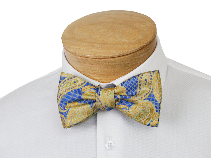 ScottyZ 33033 Young Men's Bow Tie - Paisley - Blue/Yellow