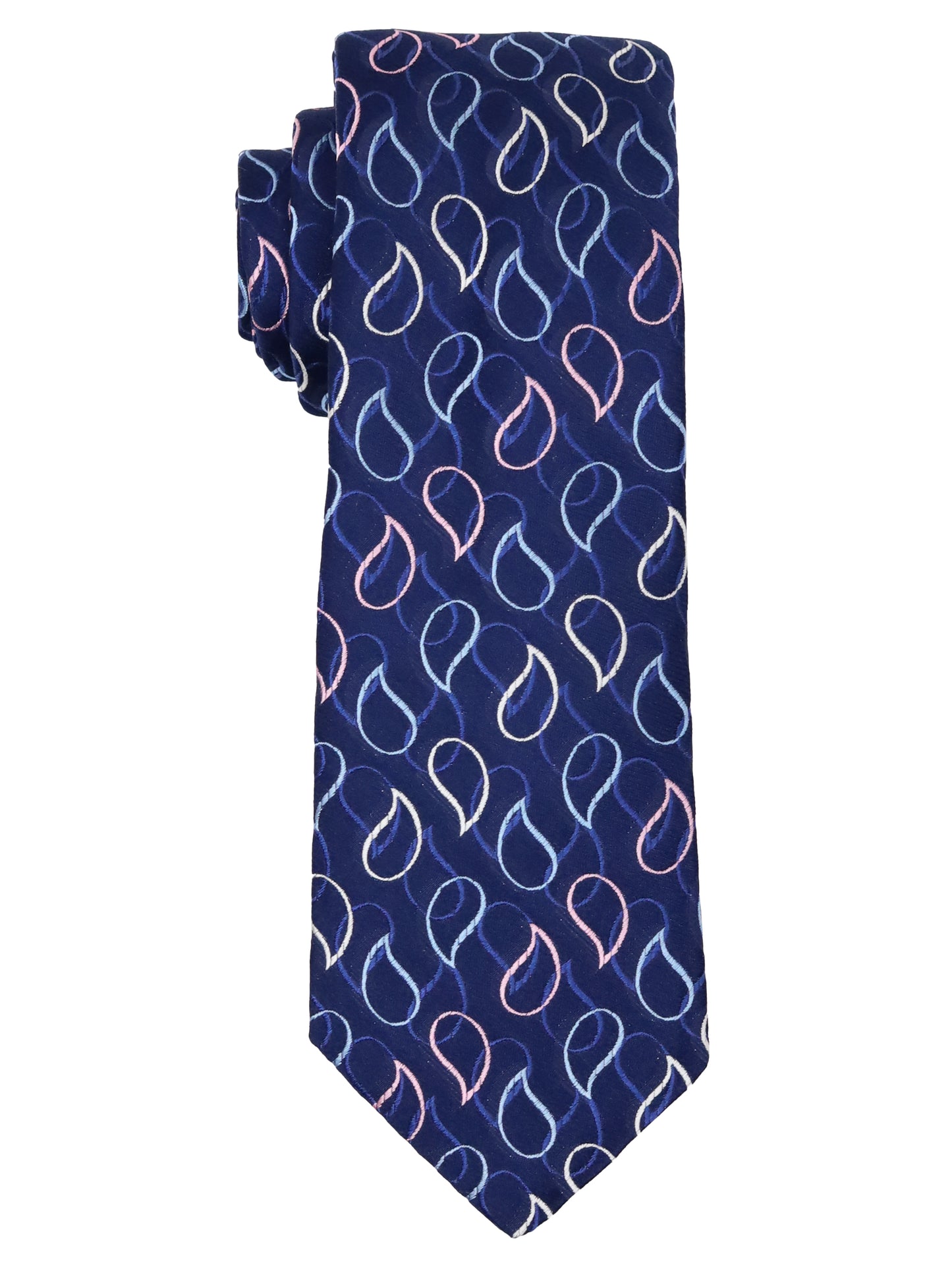 Dion Boy's Tie 33985 - Tear Drop - Navy/Pink