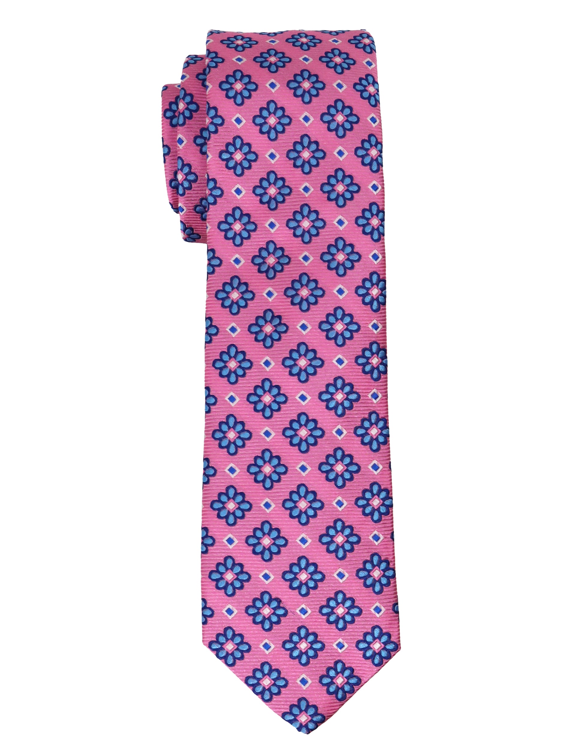 Dion 30246 Boy's Tie- Navy/Bubblegum - Stripe