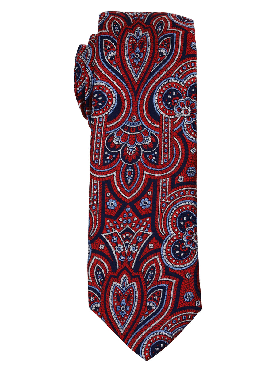 Dion  Boy's Tie 34015 - Paisley - Red/Navy