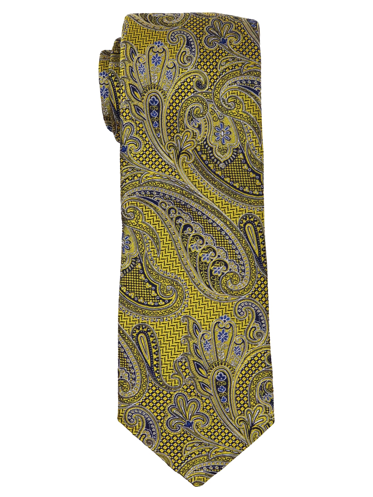 Dion Boy's Tie 34043 - Paisley - Yellow/Blue