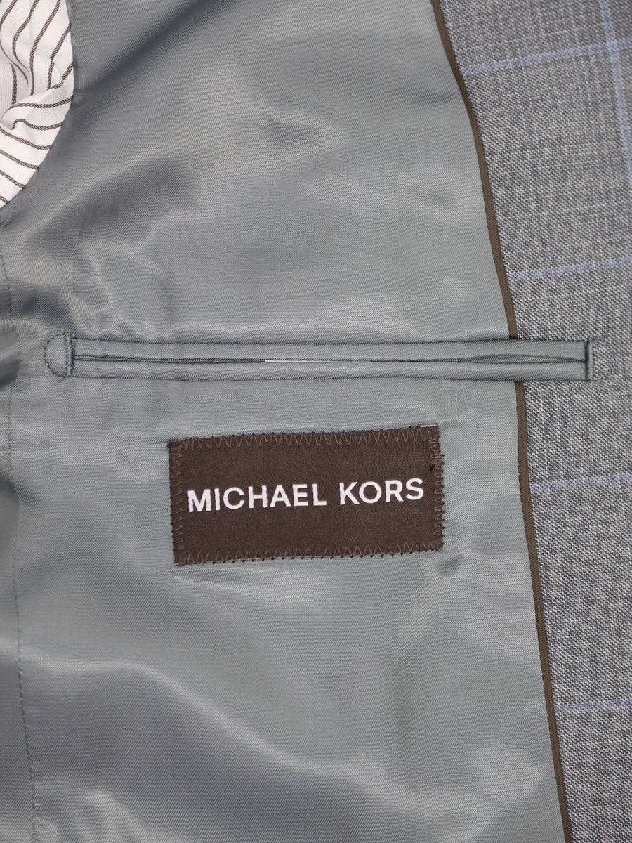 Michael Kors 34111 Boy's Suit - Windowpane - Grey/Blue