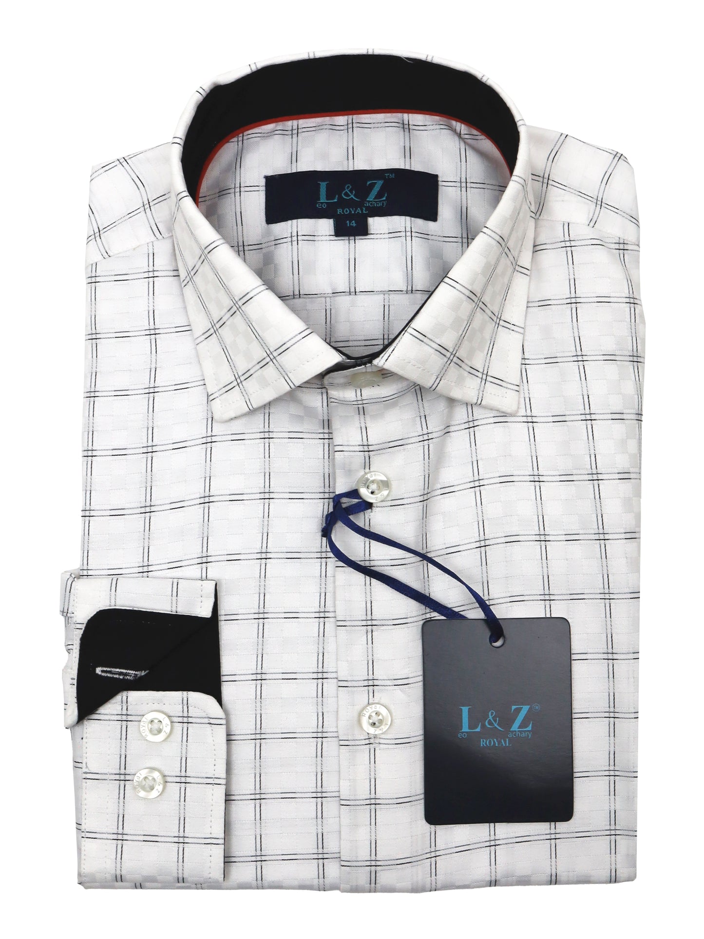 Leo & Zachary 34488 Boy's Long Sleeve Sport Shirt - Wide Window - Black