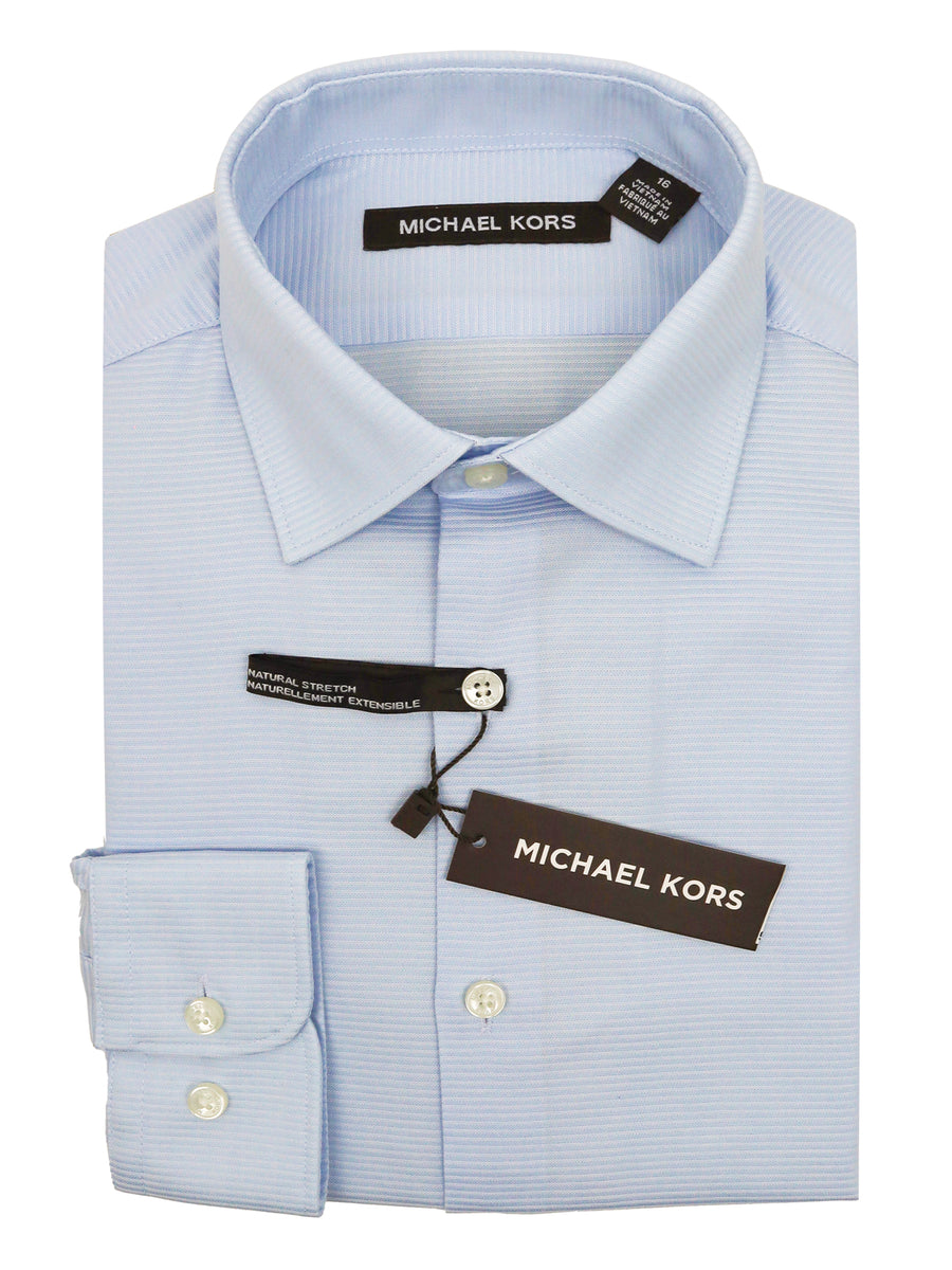 Michael Kors 34616 Boy's Dress Shirt- Tonal Horizontal Stripe - Blue