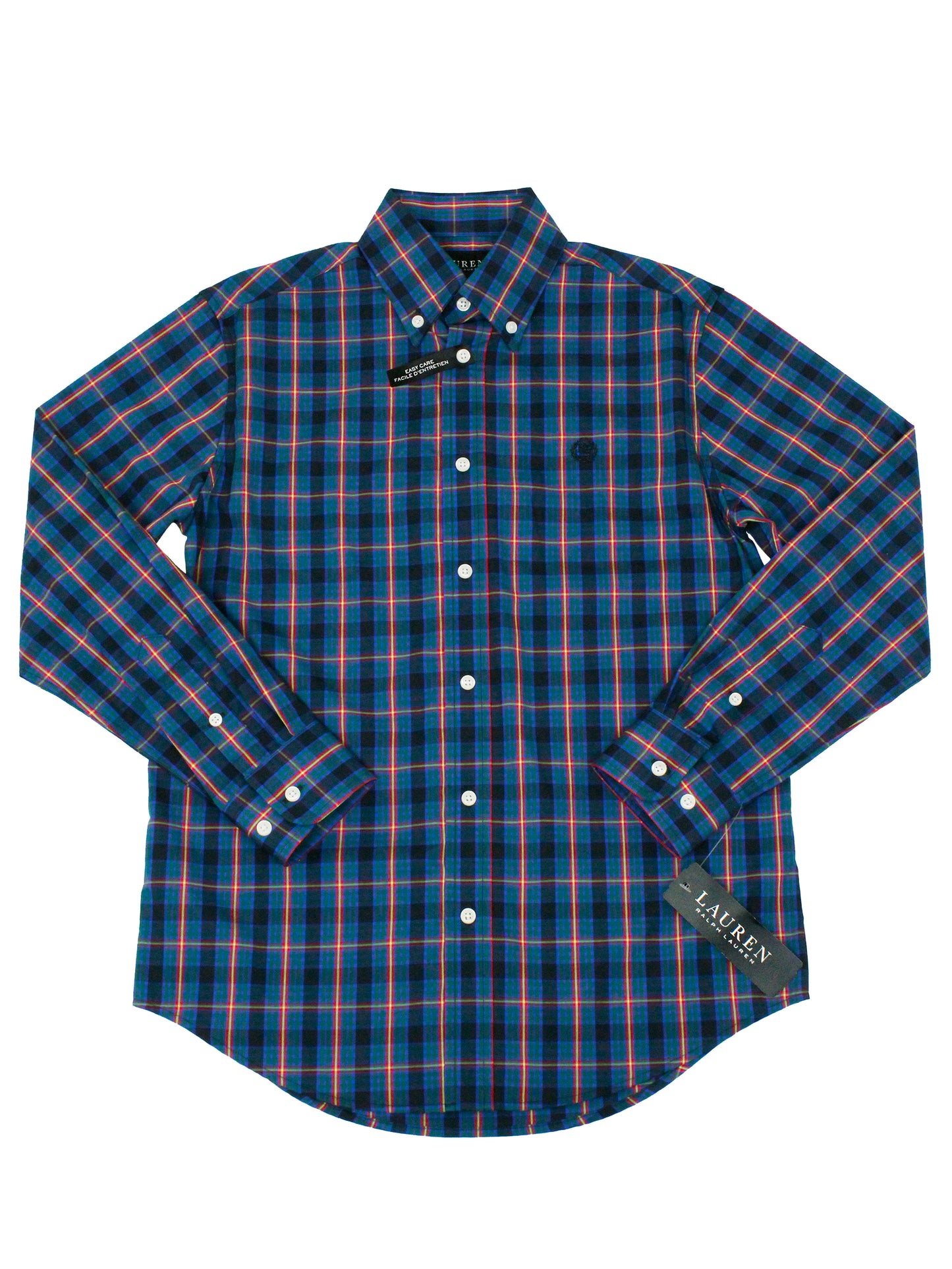 Lauren Ralph Lauren 34859 Boy's Long Sleeve Sport Shirt - Plaid - Black/Green