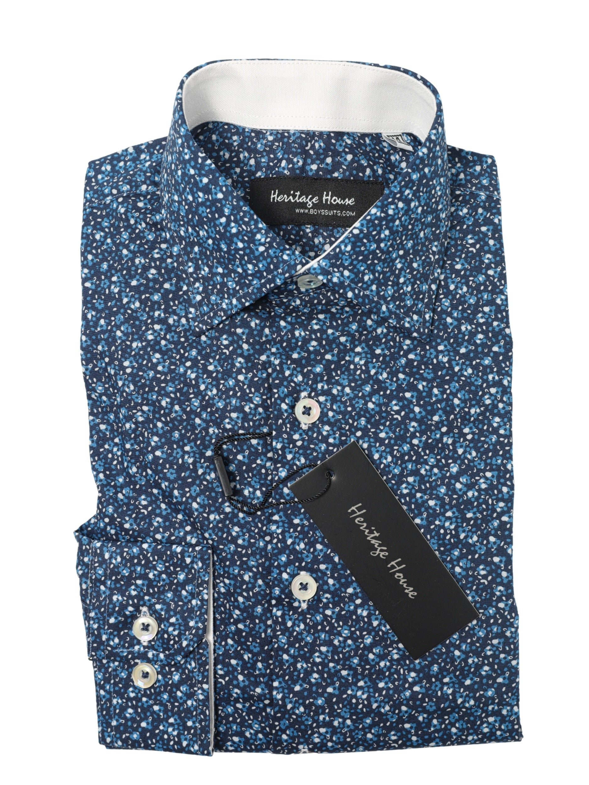 boys floral dress shirt Boys Blue and Periwinkle Floral Bug Shirt Button up Shirt
