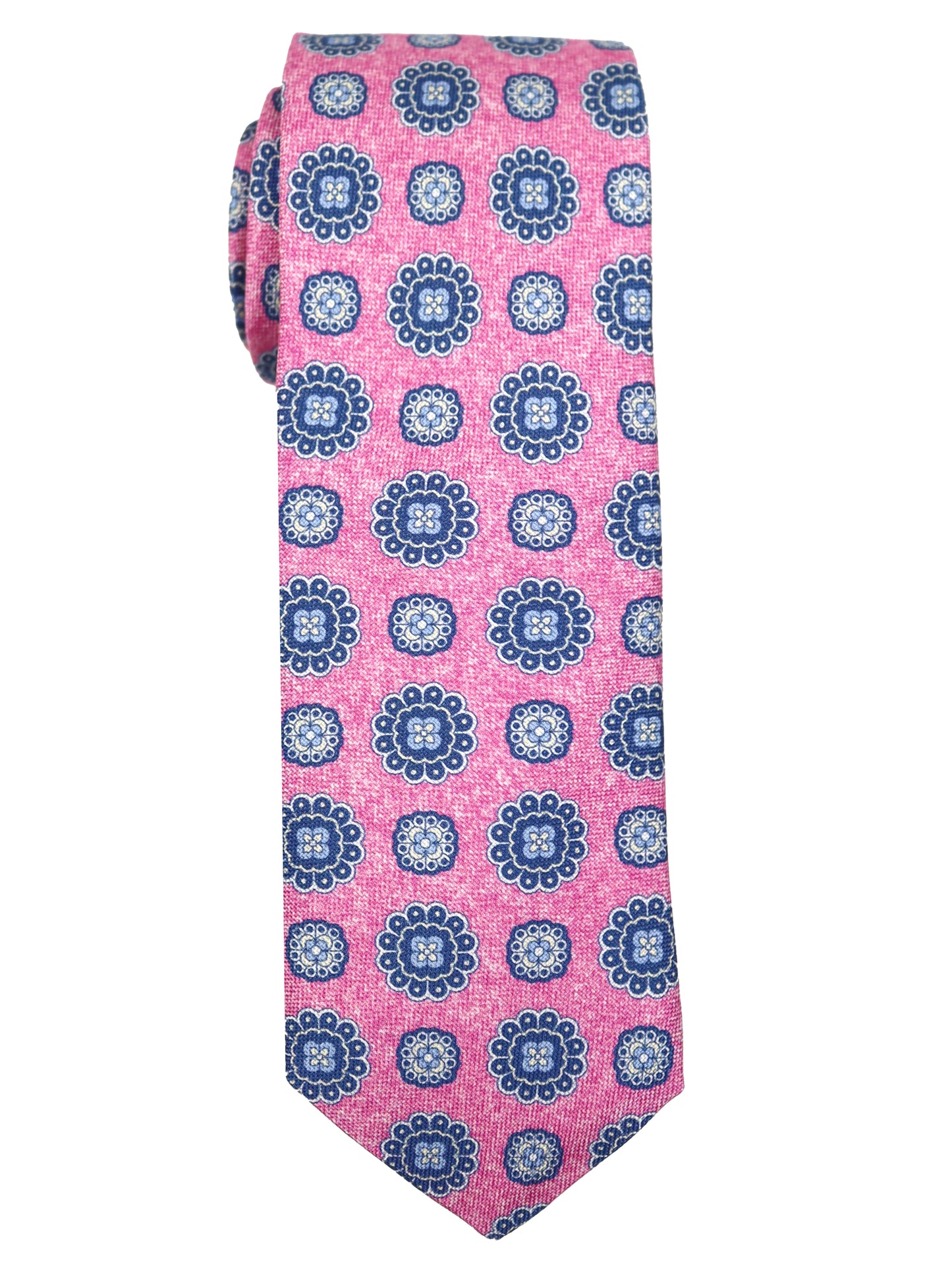 Dion Boy's Tie 35254 - Floral Medallion - Navy/Pink