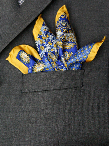 Image of Heritage House Pocket Square 35282 - Neat - Yellow/Blue