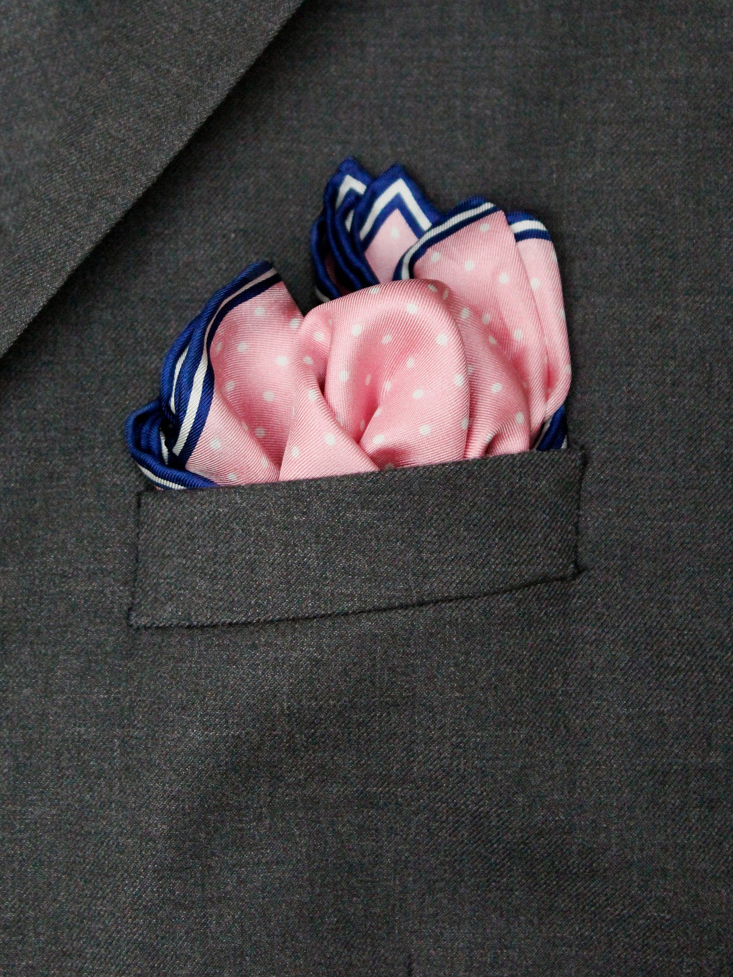Heritage House Pocket Square 35287 - Polka Dot - Pink/White