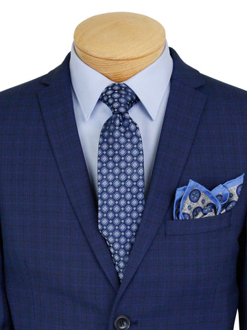 Image of Michael Kors 35694 - Skinny Fit Suit - Plaid - Bright Navy