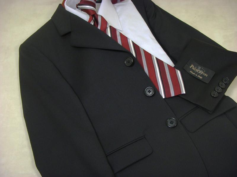 Princeton 39 100% Wool Boy's Suit - Tonal Diagonal - Black