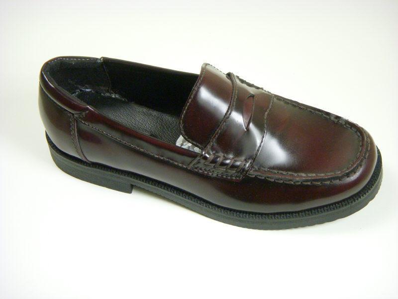 Reaction By Kenneth Cole 4597 Leather Boy's Shoe - Penny Loafer - Burgundy