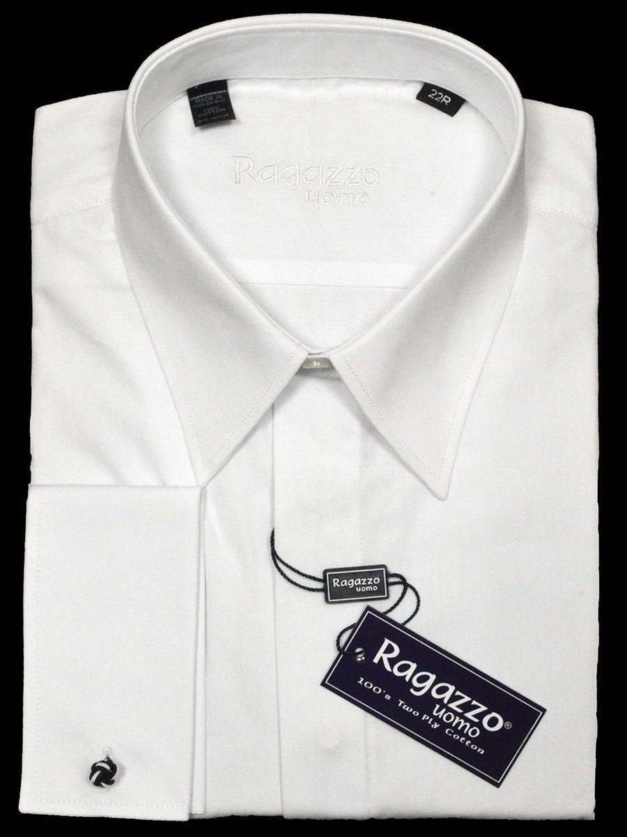 Ragazzo 5335 French Cuff Boy's Dress Shirt - Solid Broadcloth - White