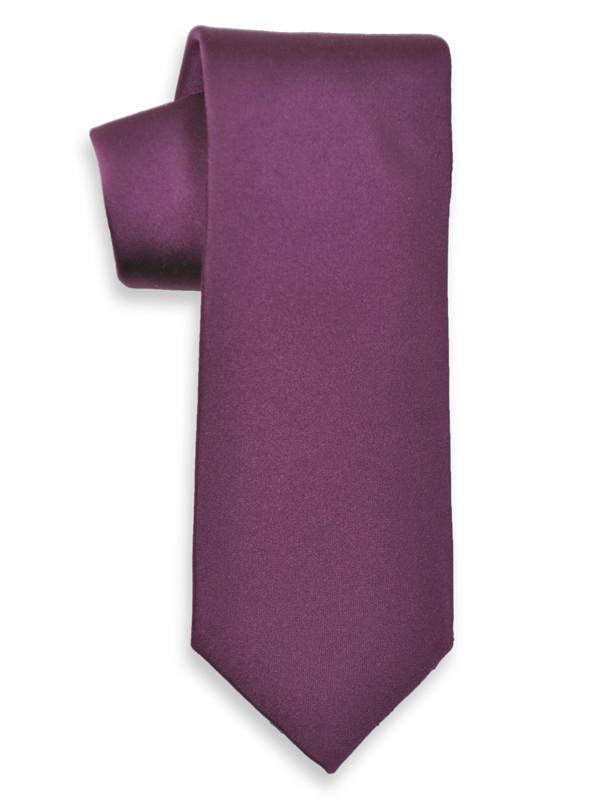 Heritage House 6624 100% Woven Silk Boy's Tie - Solid - Purple(17)