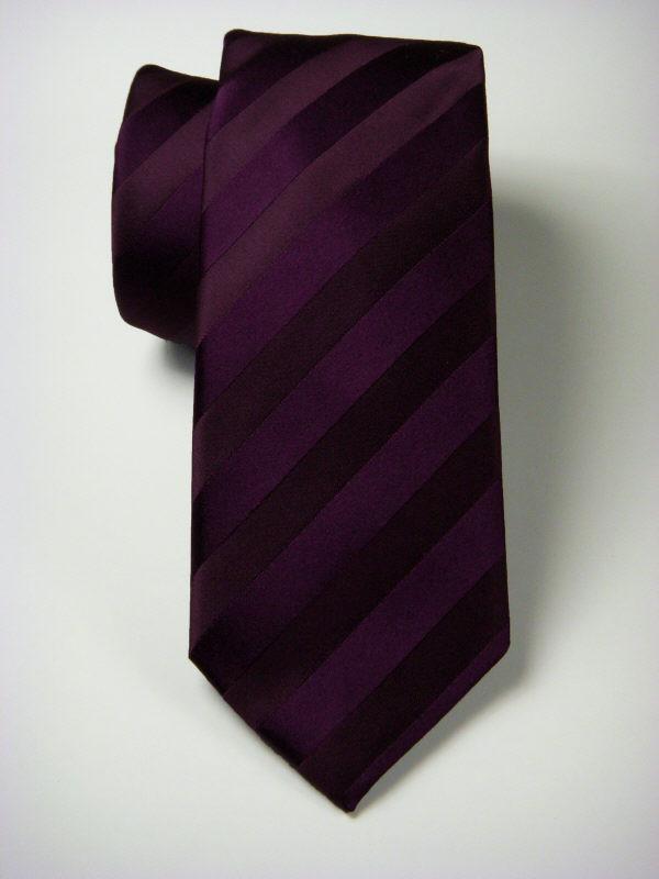 Heritage House 7557 100% Woven Silk Boy's Tie - Tonal Stripe - Plum(14)