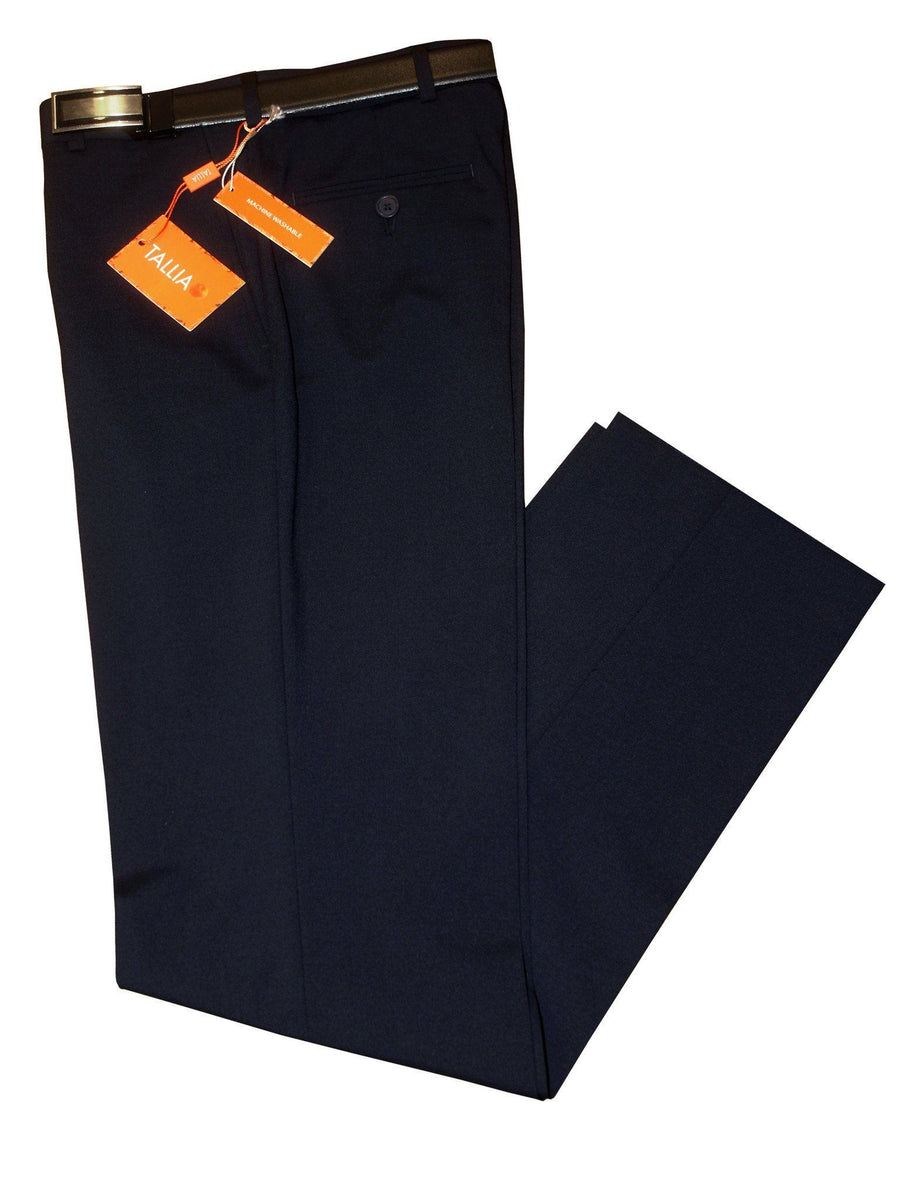Tallia 8195 Boy's Dress Pants - Navy - Textured Weave