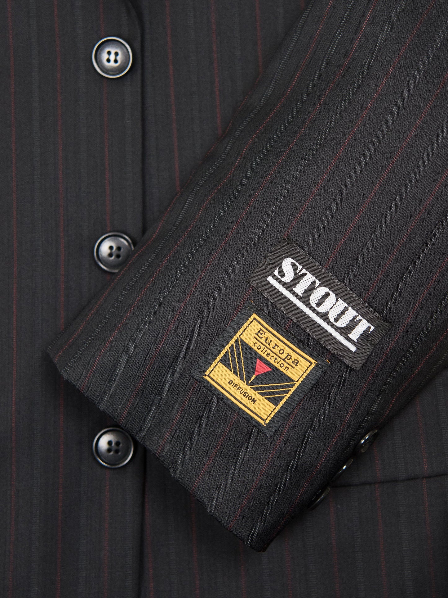 Europa Boy's Suit- 8496-Black- Stripe Boys Suit Europa