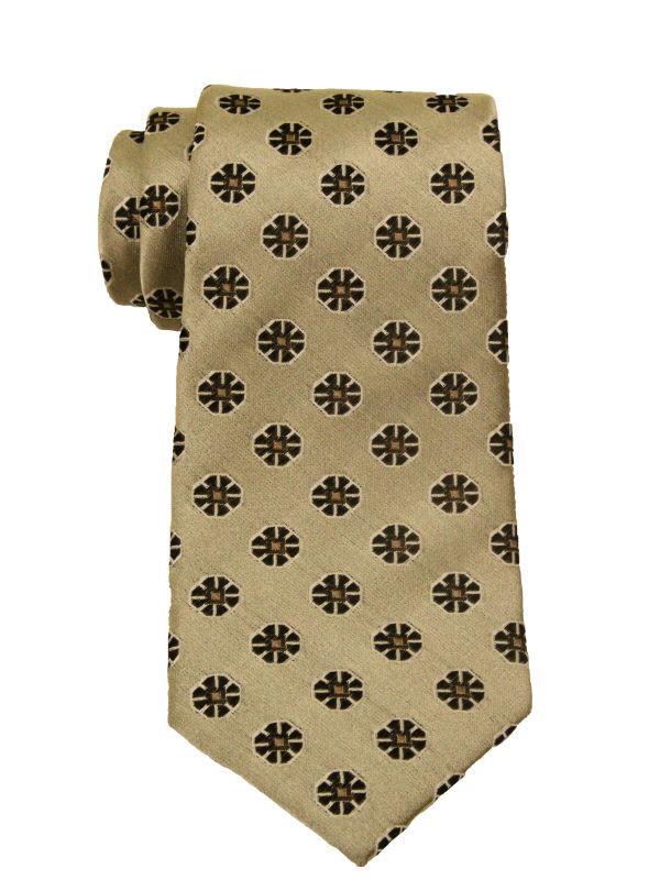 Heritage House 9846 Beige/Brown Boy's Tie - Neat - 100% Woven Silk, Wool Blend Lining