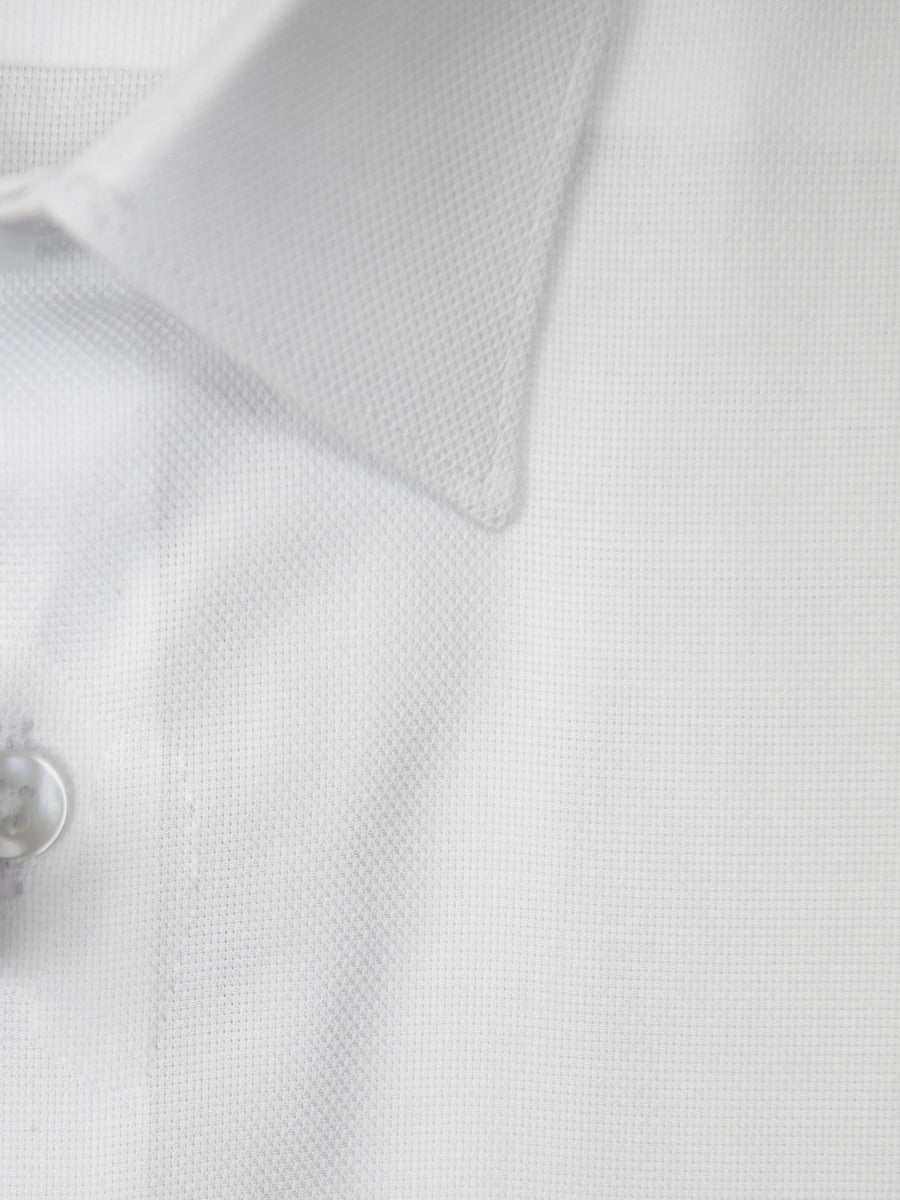 Ragazzo 32153 100% Cotton Boy's Dress Shirt - Honeycomb - Slim Fit - White