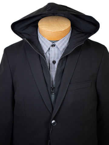 Image of Andrew Marc 32200 Boy's Sport Coat - Removable Hoodie - Black