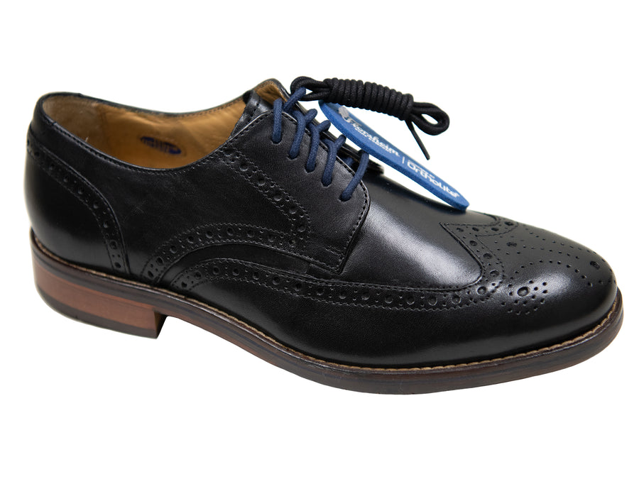 Florsheim 32616 Boy's Dress Shoe - Wing Tip Oxford - Smooth - Black