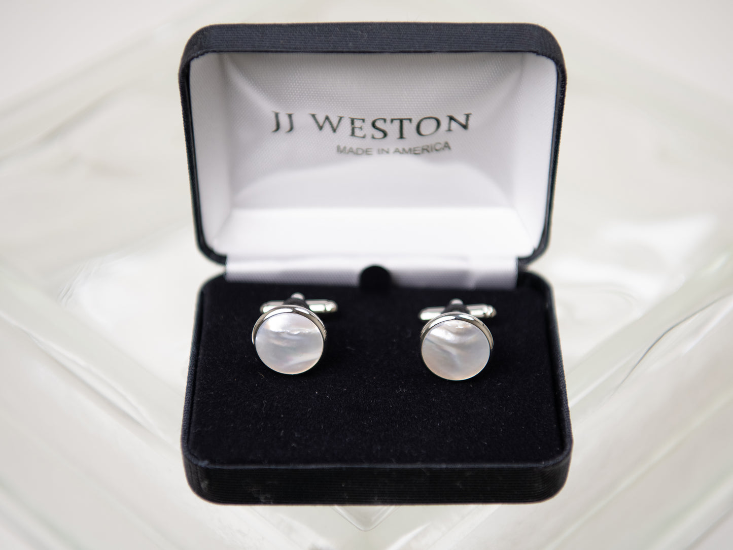 JJ Weston 32470 Cufflinks - Silver Mother of Pearl