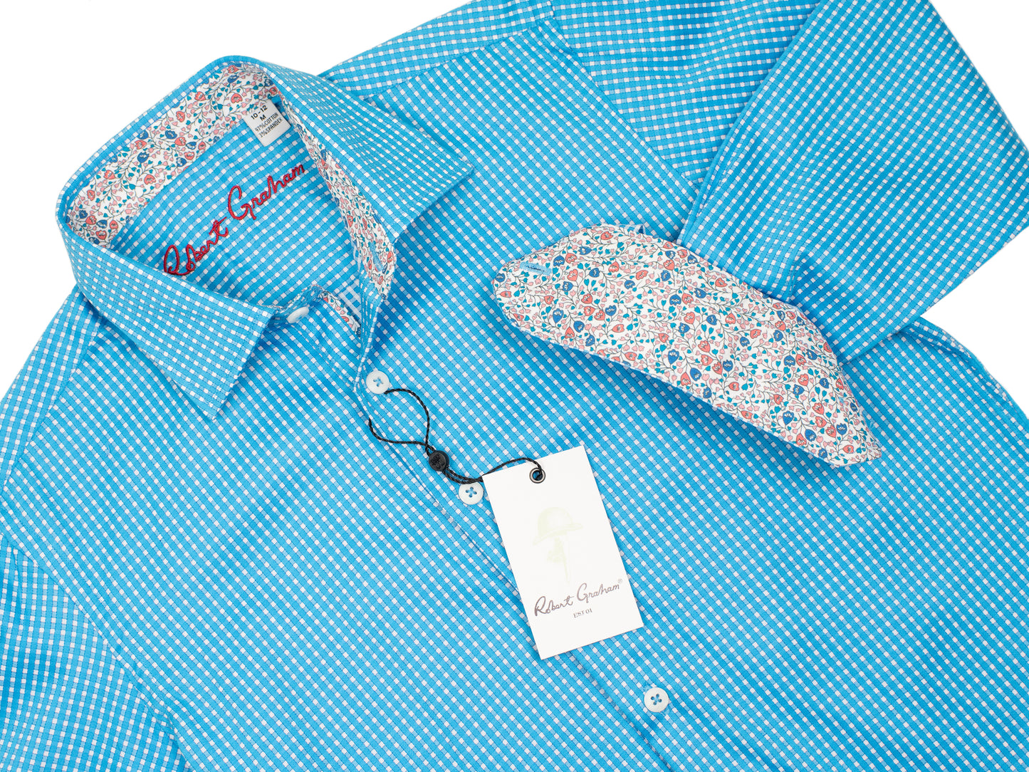 Robert Graham 30345 Boy's Sport Shirt - Check- Blue